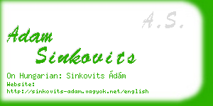 adam sinkovits business card