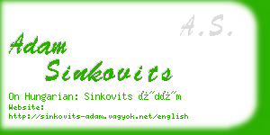 adam sinkovits business card